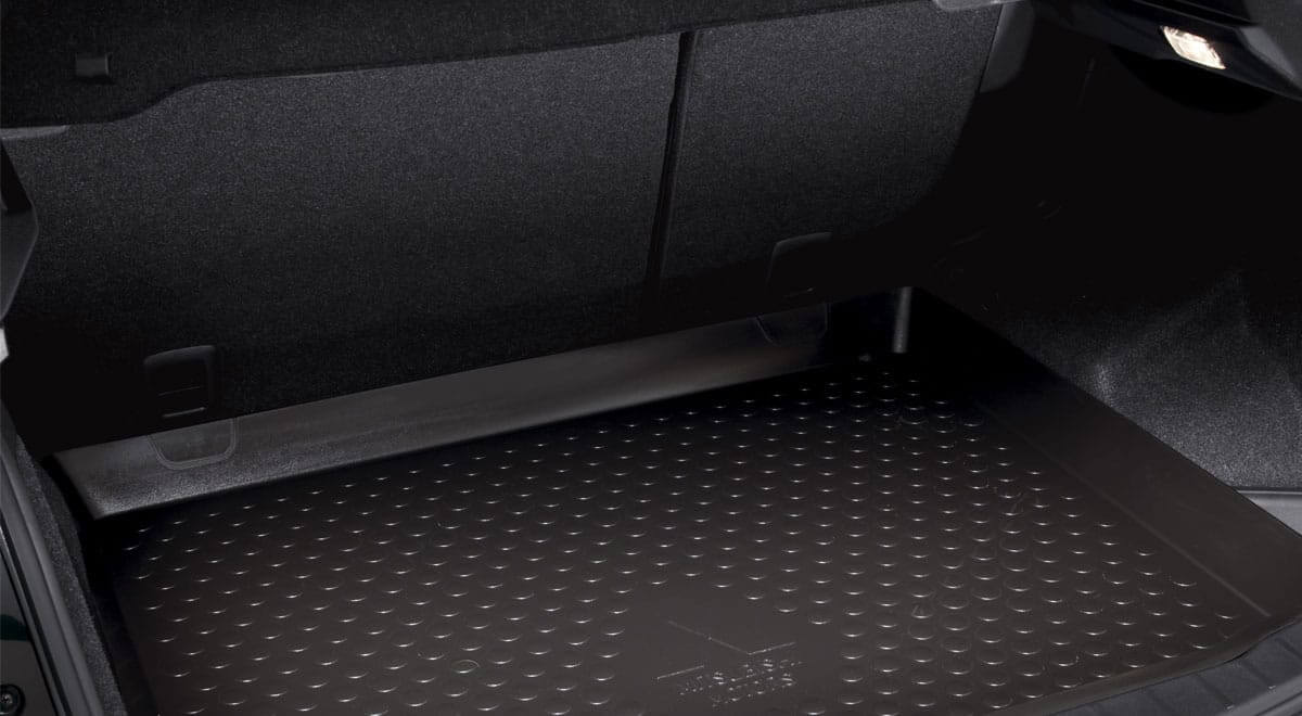 Durable plastic cargo mat liner for Mitsubishi ASX placed in boot