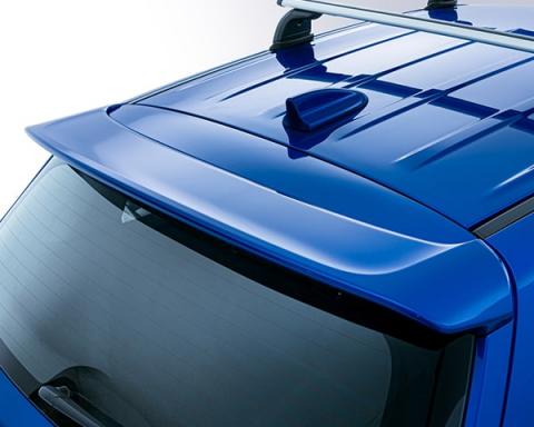 Mitsubishi tailgate spoiler mounted to blue ASX