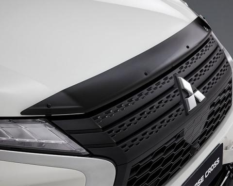 Eclipse Cross PHEV tinted bonnet protector on white car