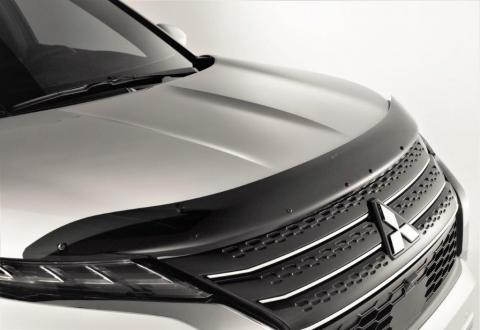 Front view of tinted bonnet protector for Mitsubishi Outlander