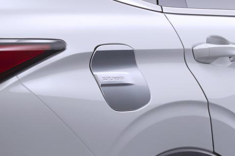 Mitsubishi Outlander fuel lid garnish with model name moulded