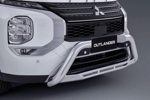 Polished front nudge bar for Mitsubishi Outlander PHEV