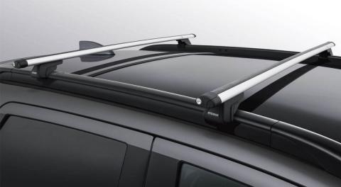 Roof rack system for Mitsubishi ASX mounted to car's roof rails