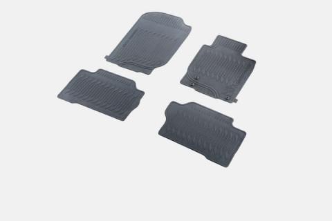 Heavy duty rubber mat set for Pajero Sport laid out on the ground