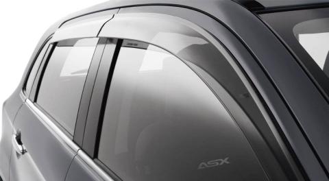 Monsoon weather shield set spanning front and rear windows