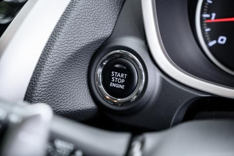 A close up of the Mitsubishi Eclipse Cross ignition button